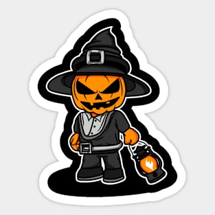 Jack O lantern Witch Sticker